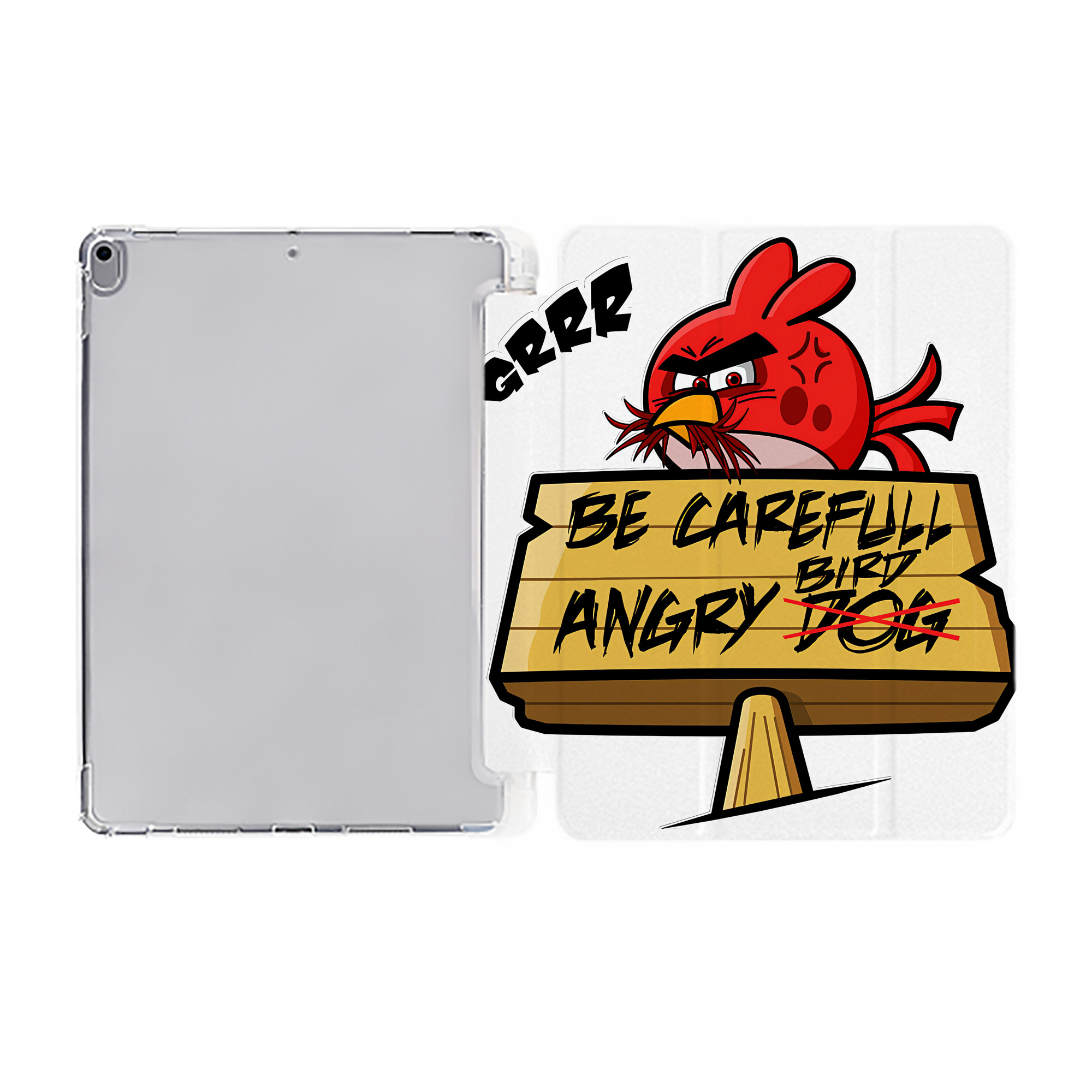 （画像用） Angry Birds アングリーバード IPad ケース ペン収納付き 三つ折りスタンド PUレザー×シリコン 対応機種9.5/10.5/10.9インチ